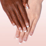 Extra Short Coffin French Tip Press on Nails 