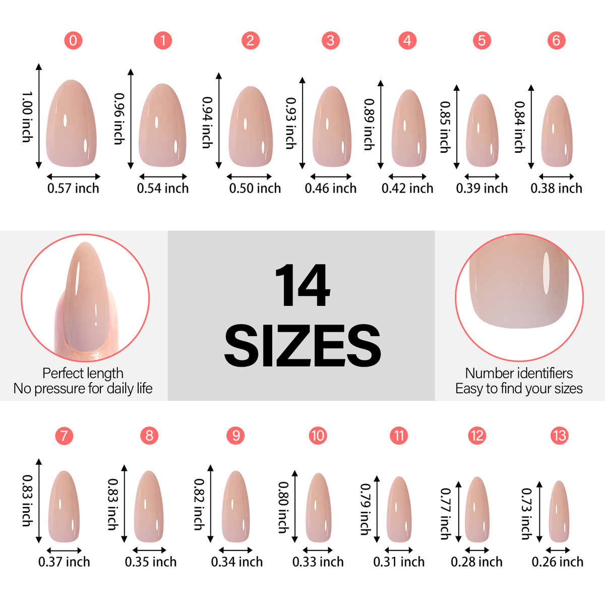 RealFit Nude Tone Mixed Color Press-On Nails 