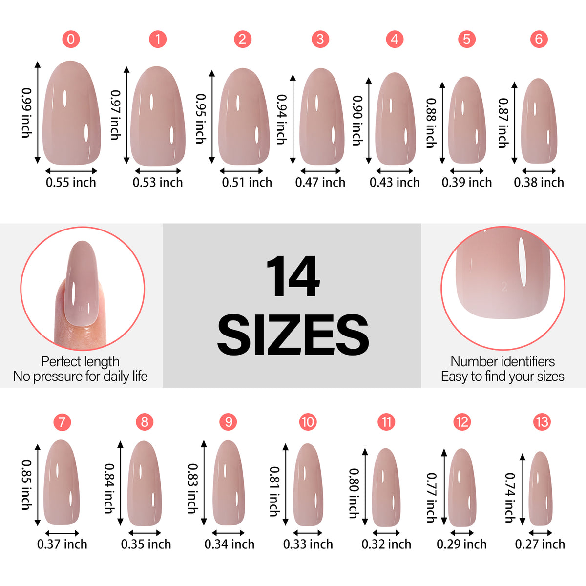 RealFit Nude Tone Mixed Color Press-On Nails 