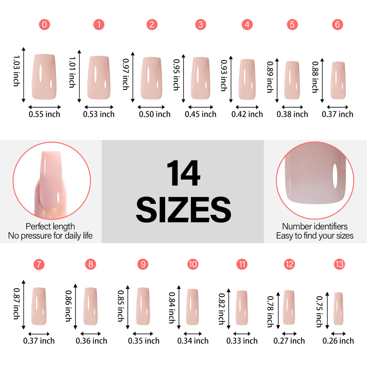 RealFit Nude Tone Mixed Color Press-On Nails 