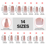 RealFit Nude Tone Mixed Color Press-On Nails 