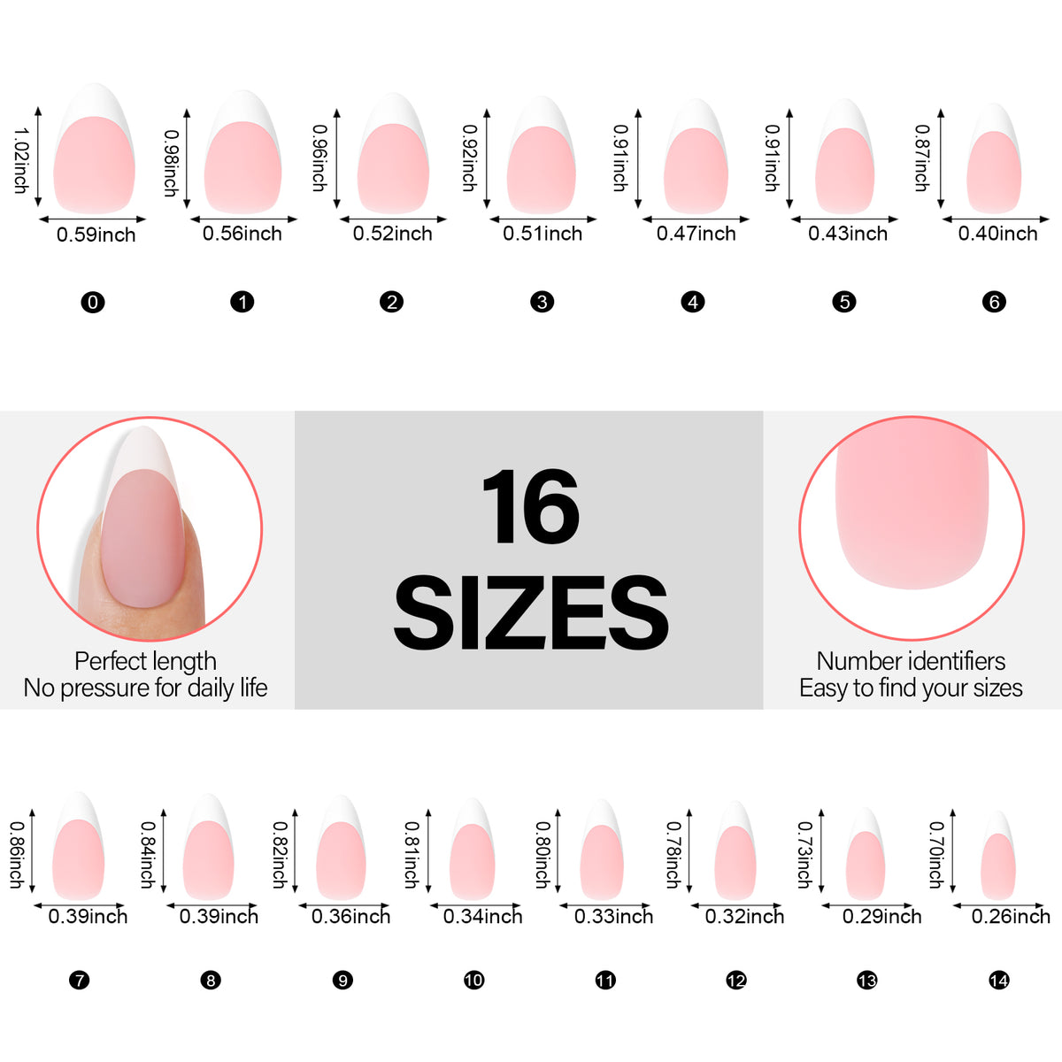 French Gel Nail Tips 5 Colors 