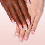 Extra Short Coffin French Tip Press on Nails 
