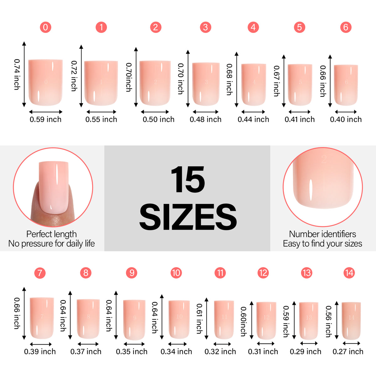 RealFit Nude Tone Mixed Color Press-On Nails 