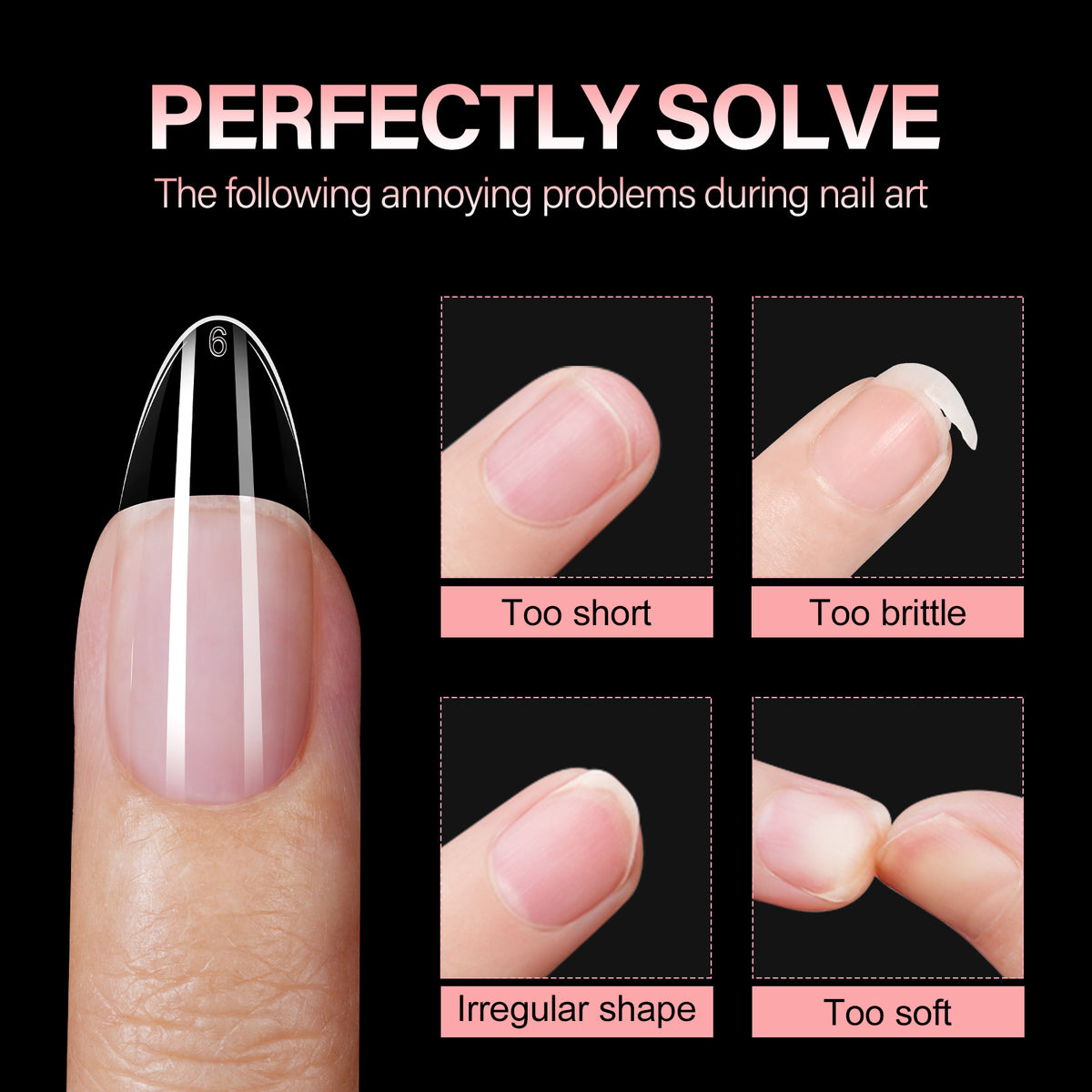 Half Matte False Nail Tips 