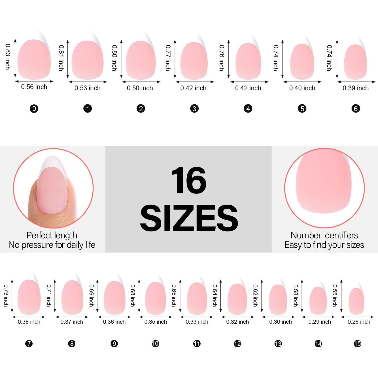 French Gel Nail Tips 5 Colors 
