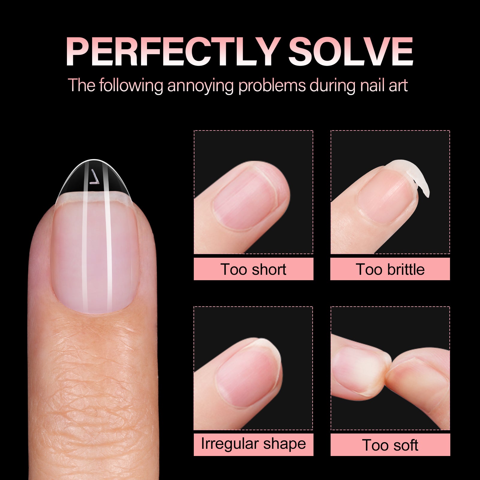 Half Matte False Nail Tips 