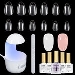 AILLSA Gel Nail Kit 240pcs Matte Nail Tips with 2 In 1 Nail Glue Polish Nail kit  