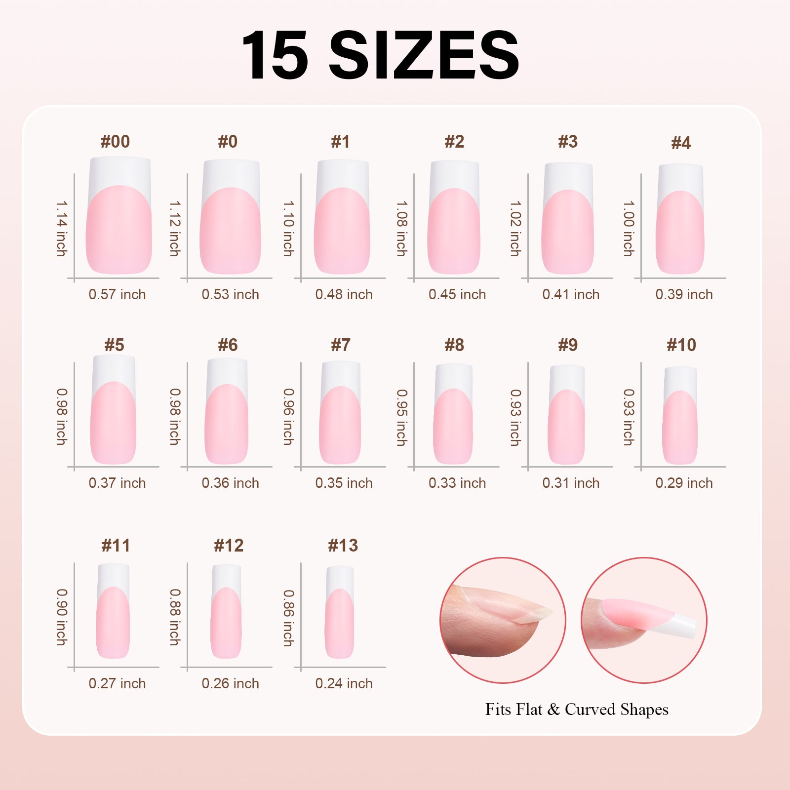 Medium Square French Tip Press on Nails 