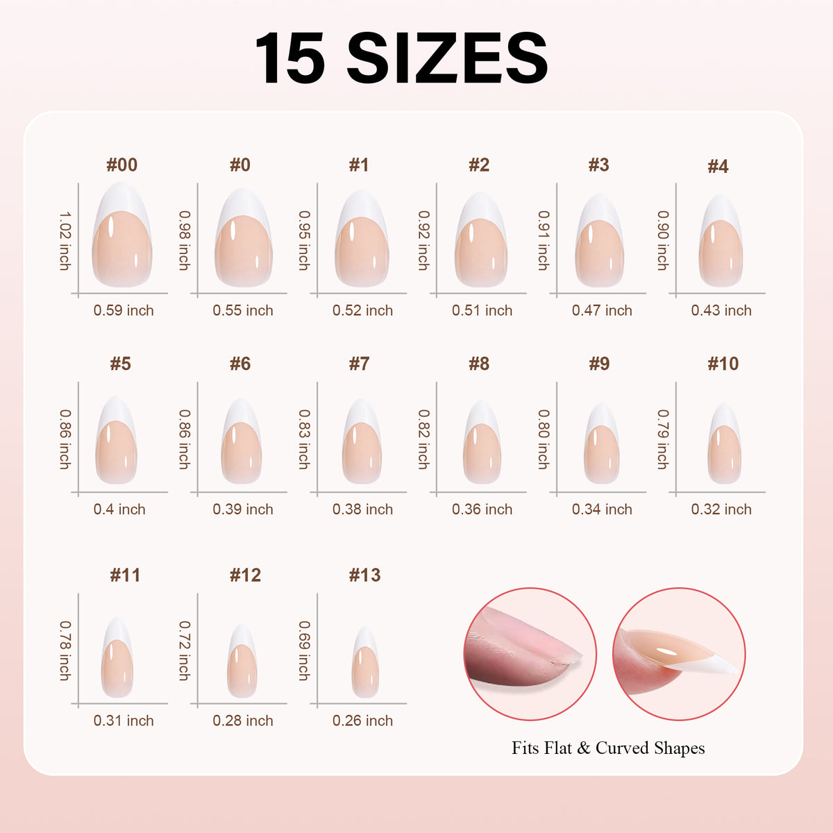 Almond French Tip Press on Nails 