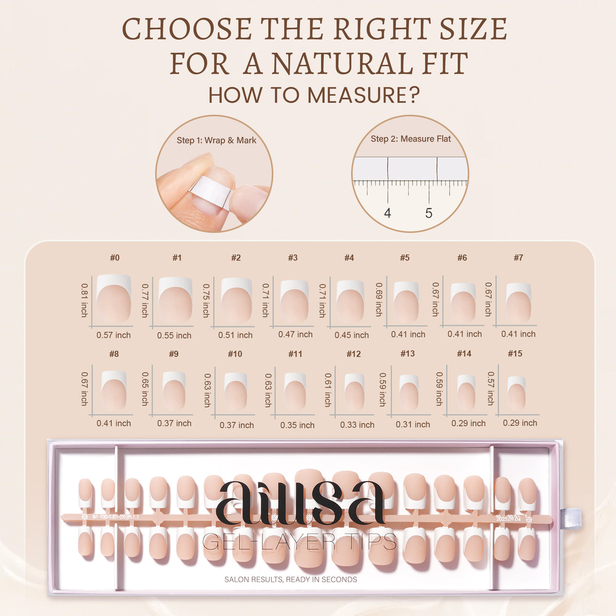 Nude Base French Tip Press On Nails 