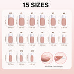 Medium Square French Tip Press on Nails 