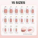 Medium Square French Tip Press on Nails 