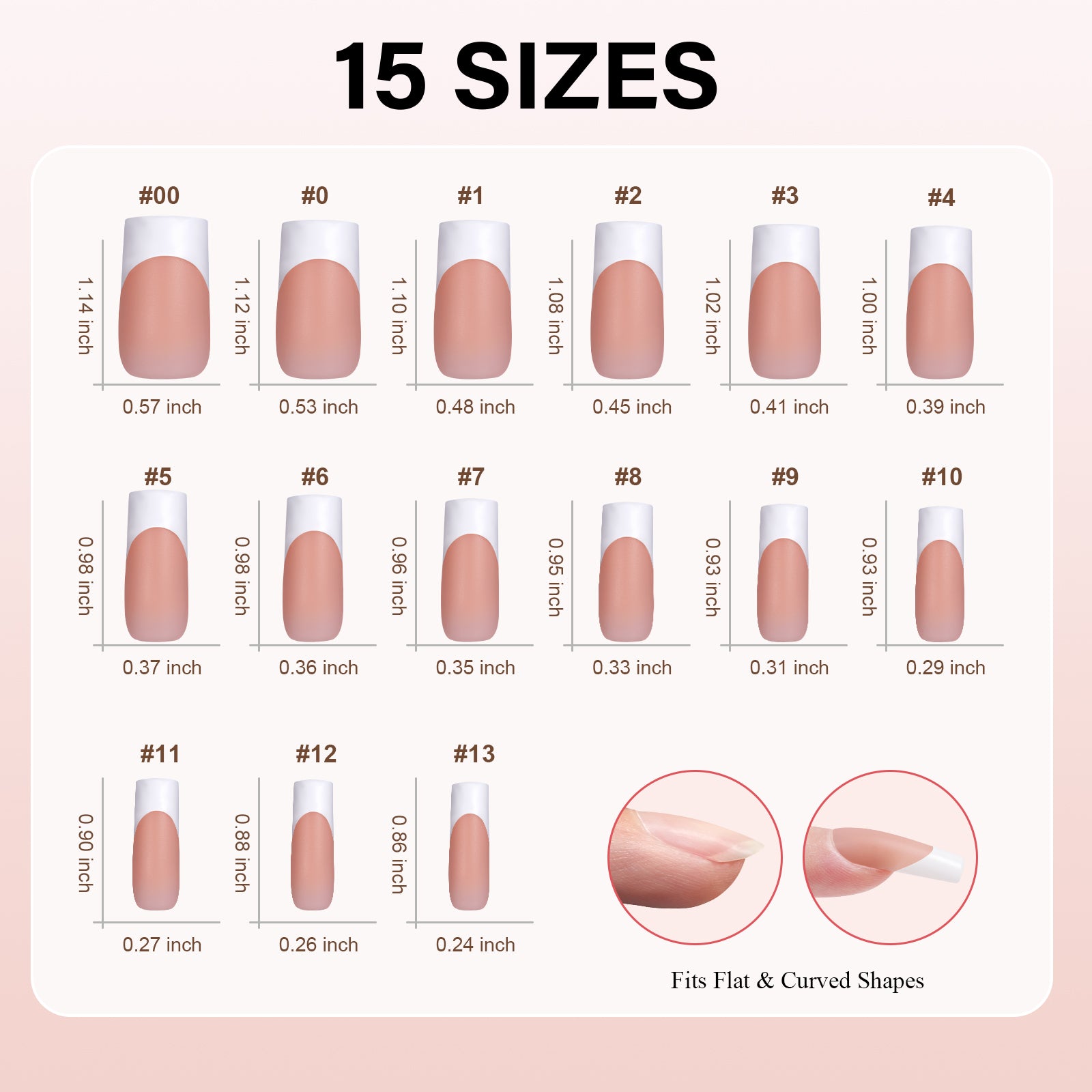 Medium Square French Tip Press on Nails 