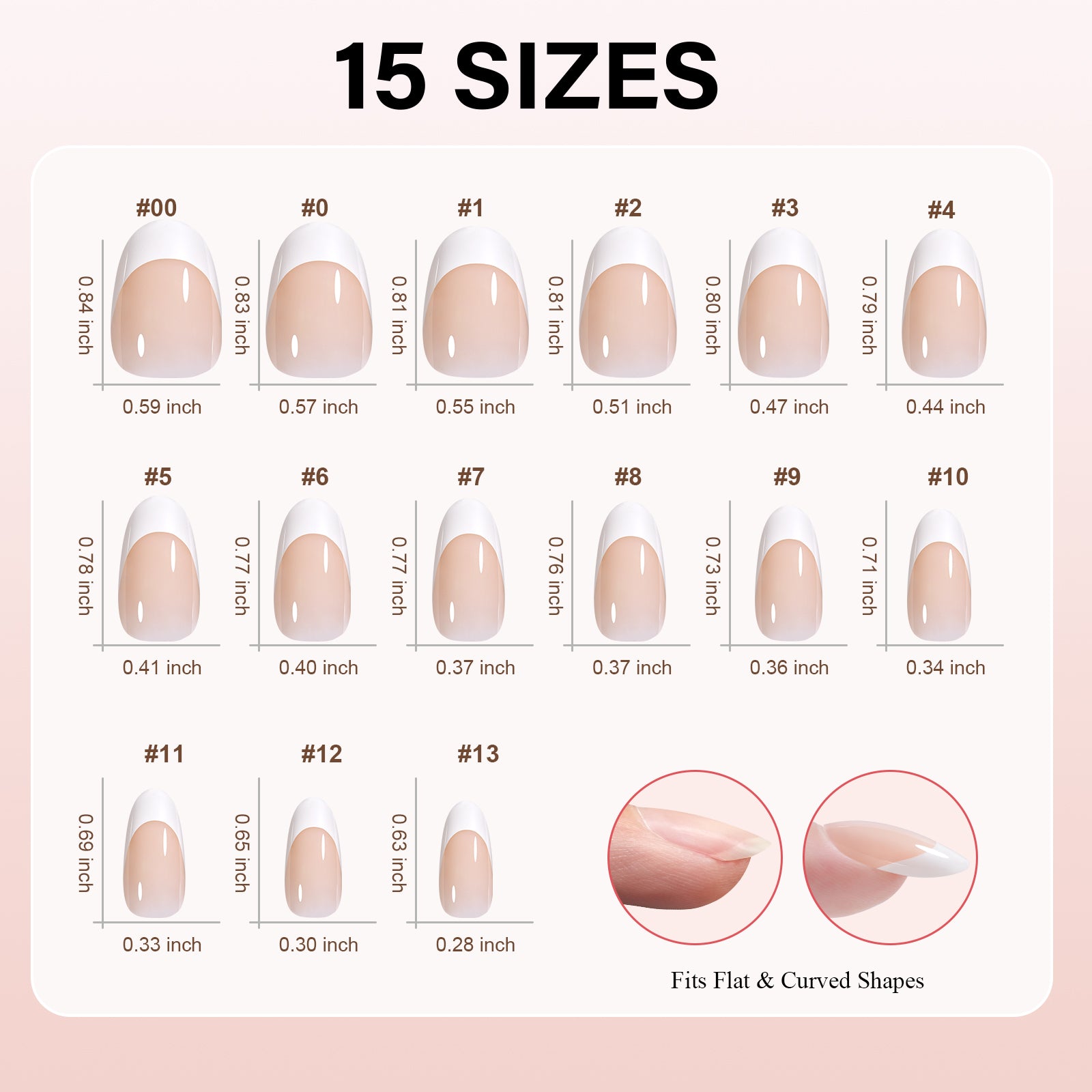 Short Oval French Tip Press on Nails 
