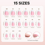 Short Oval French Tip Press on Nails 