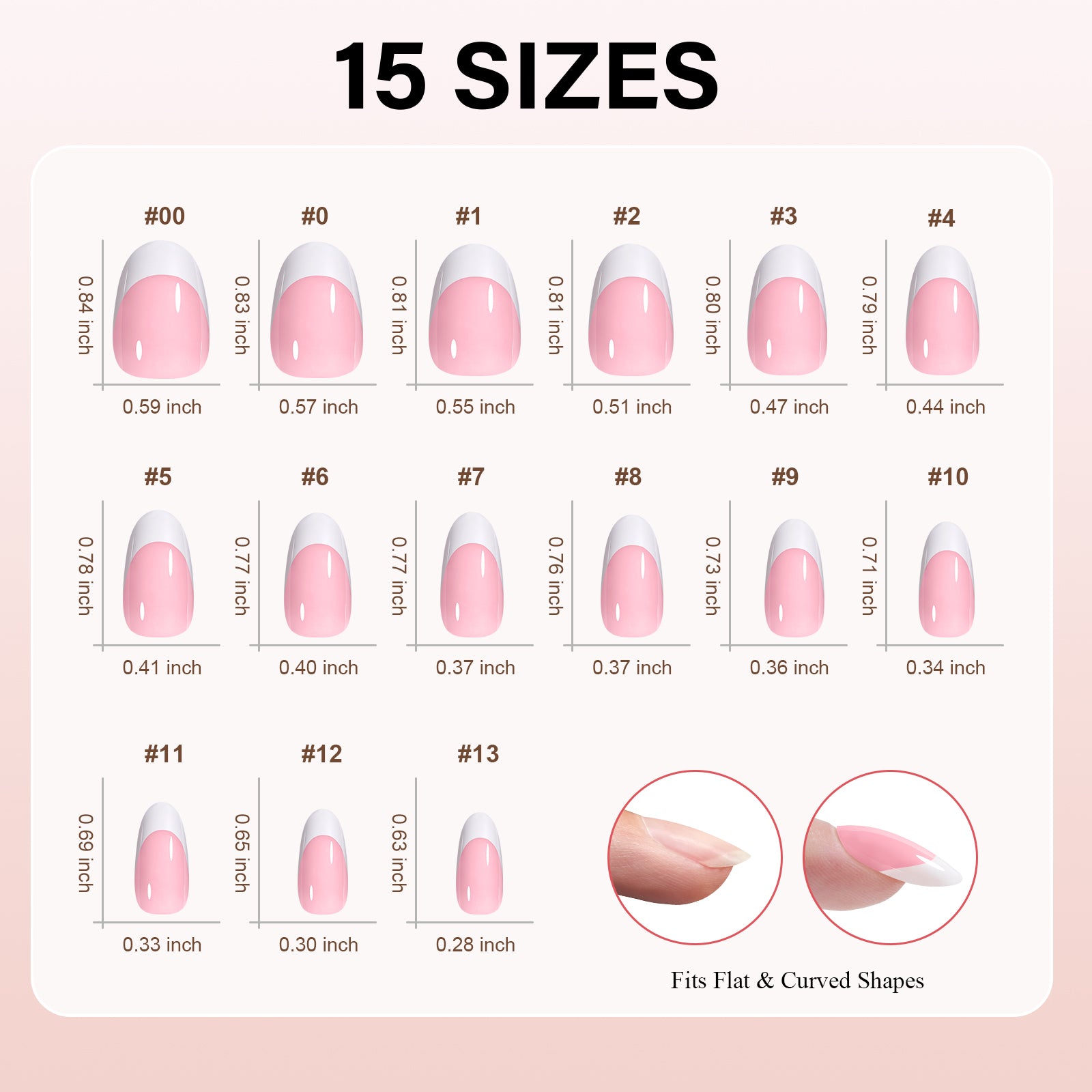Short Oval French Tip Press on Nails 