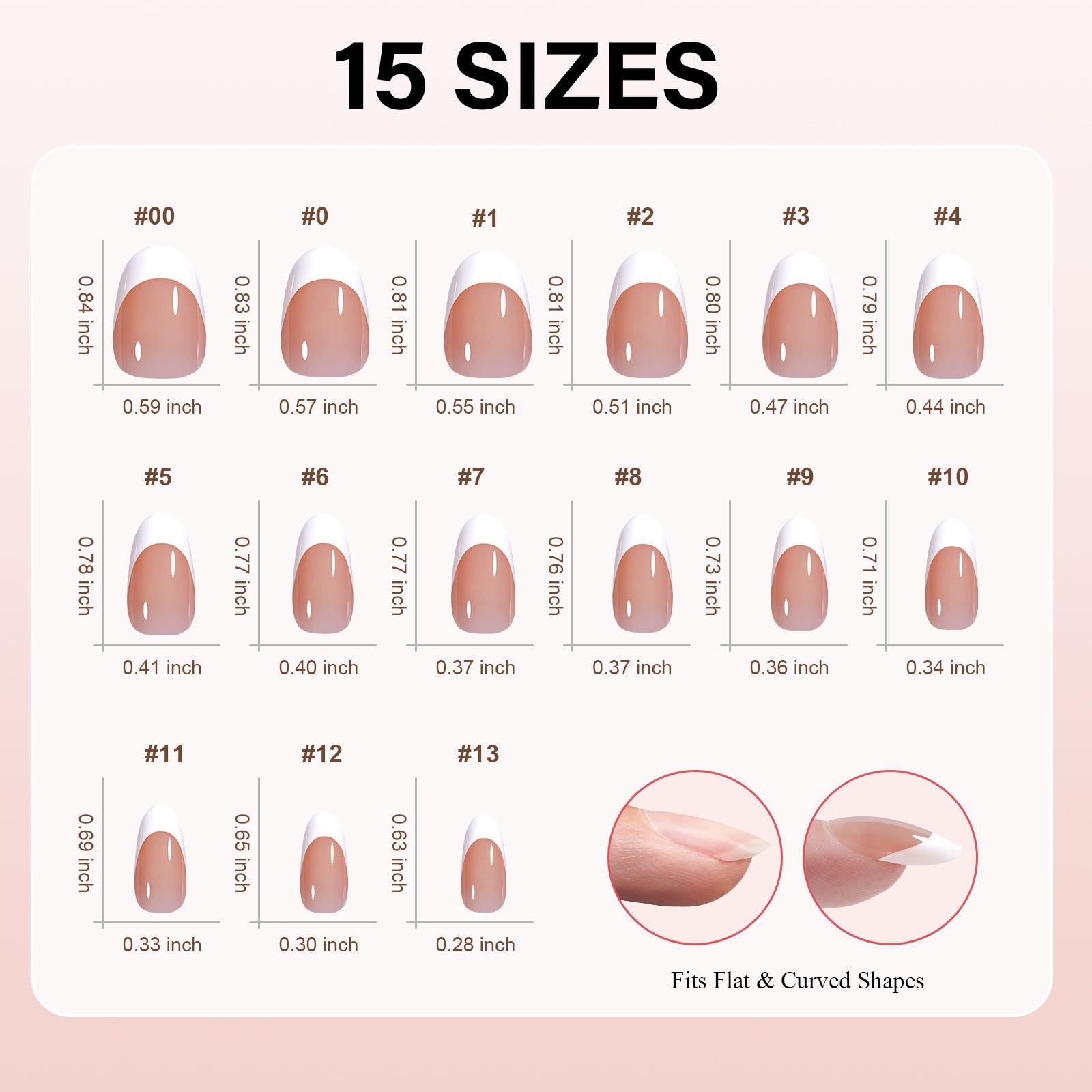 Short Oval French Tip Press on Nails 