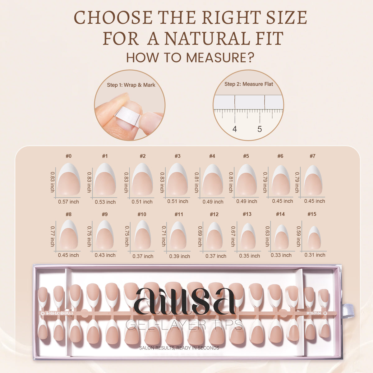 Nude Base French Tip Press On Nails 