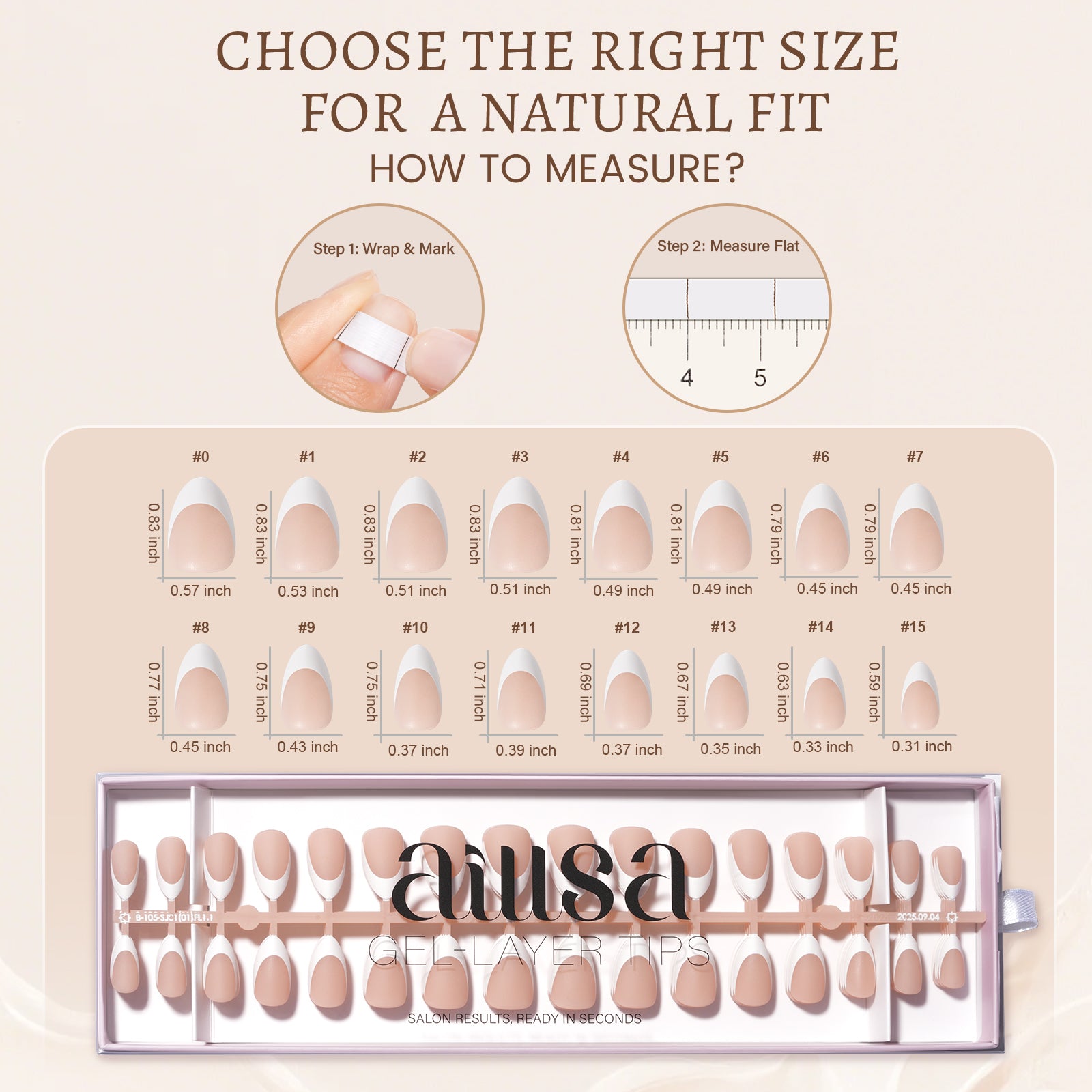 Nude Base French Tip Press On Nails 