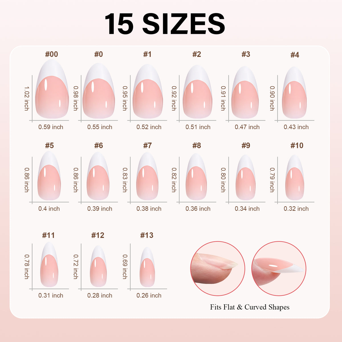 Almond French Tip Press on Nails 