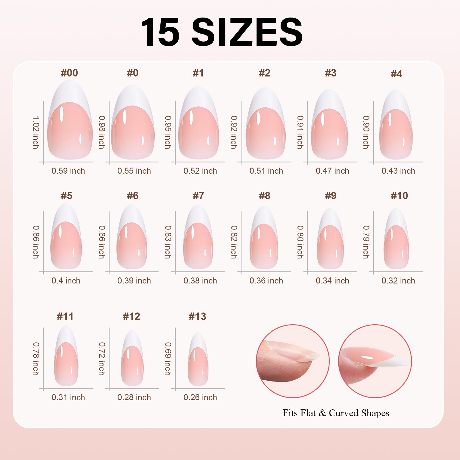 Almond French Tip Press on Nails 
