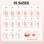 Long Coffin French Tip Press on Nails 