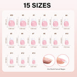 Extra Short Coffin French Tip Press on Nails 