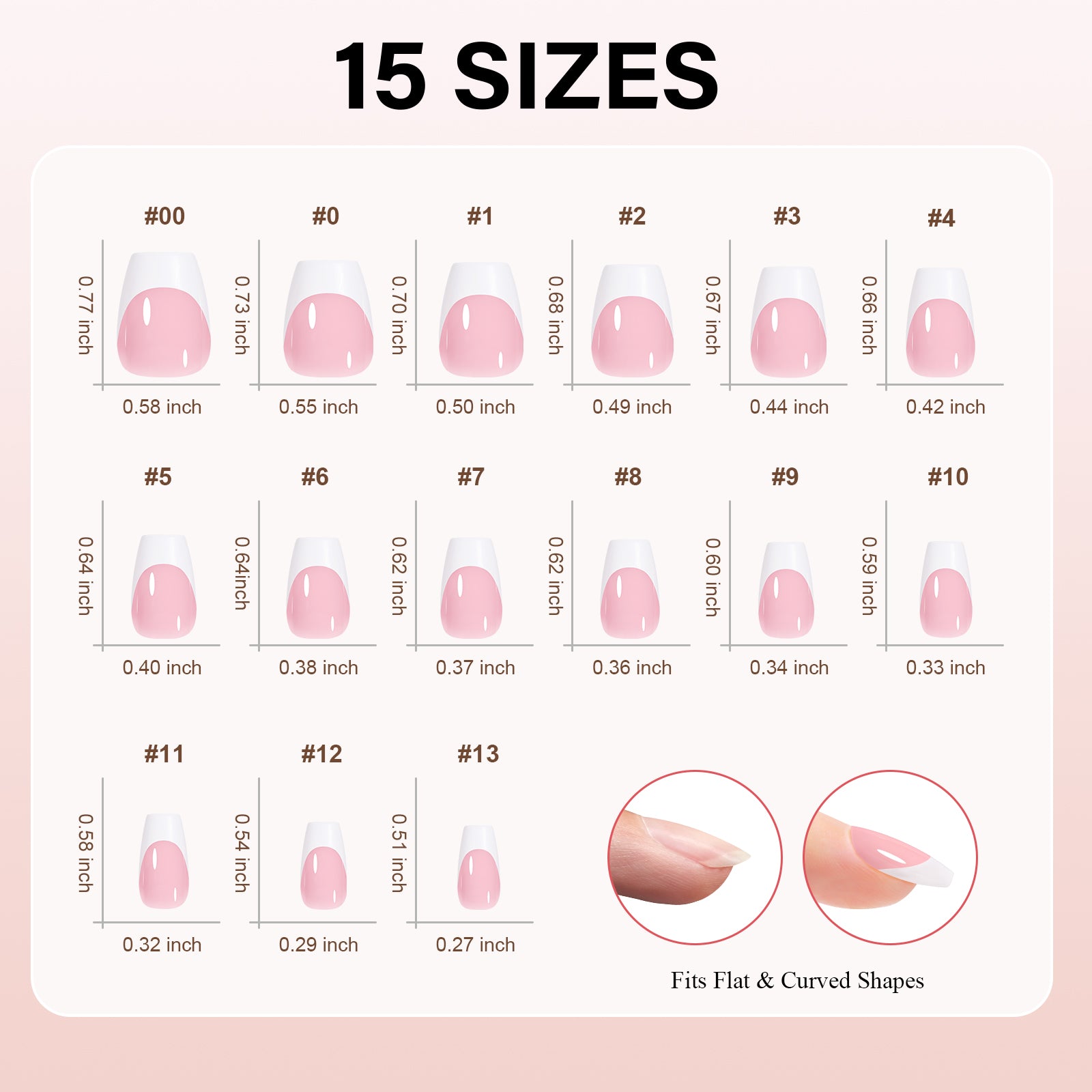 Extra Short Coffin French Tip Press on Nails 
