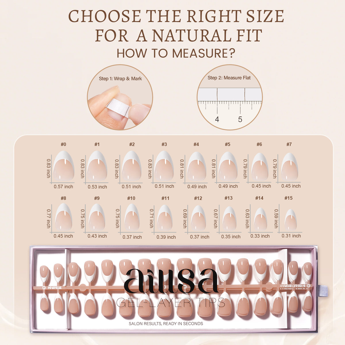 Nude Base French Tip Press On Nails 