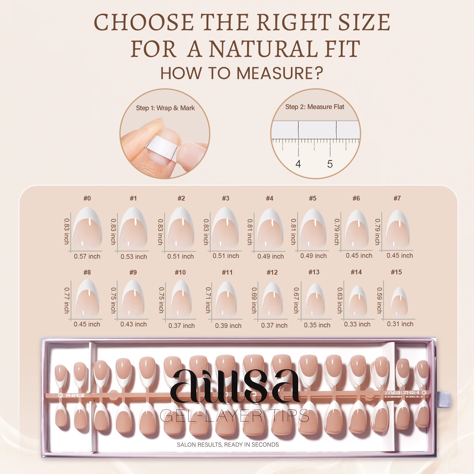 Nude Base French Tip Press On Nails 