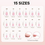 Long Coffin French Tip Press on Nails 