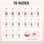 Long Coffin French Tip Press on Nails 