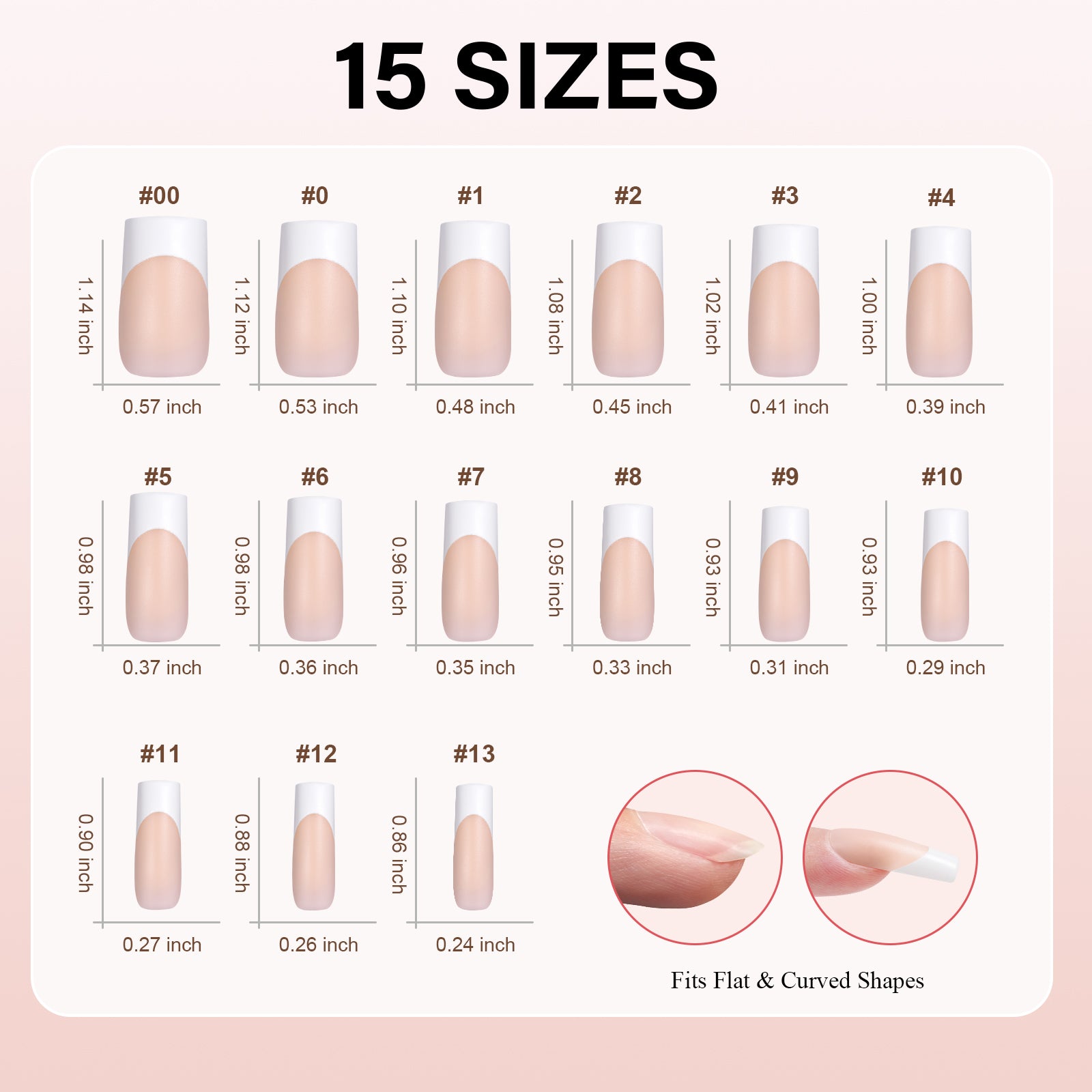 Medium Square French Tip Press on Nails 