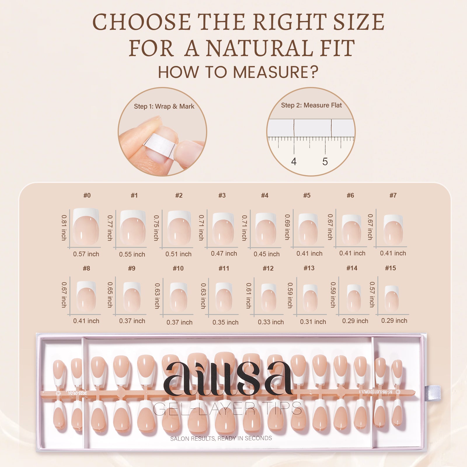 Nude Base French Tip Press On Nails 