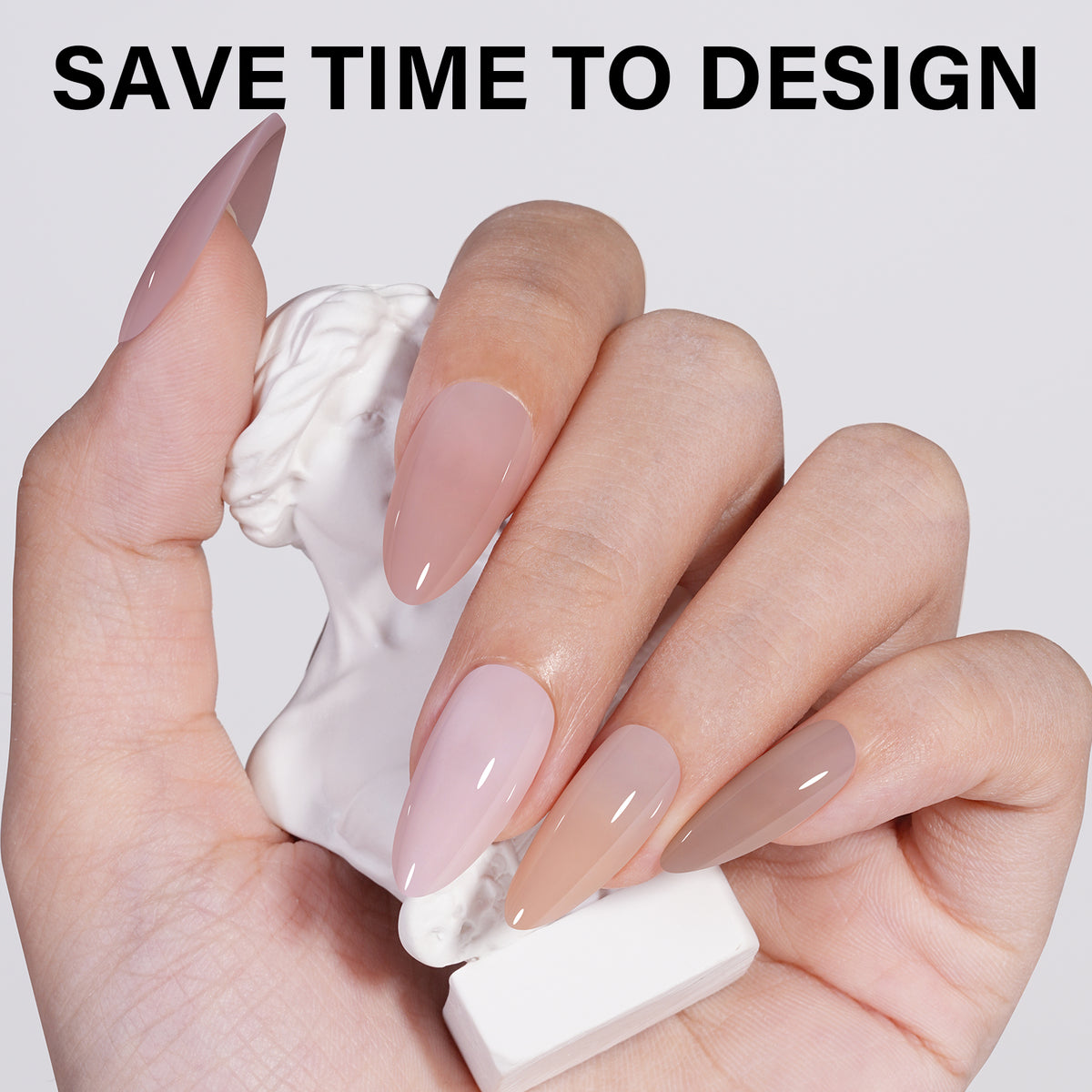 RealFit Nude Tone Mixed Color Press-On Nails 