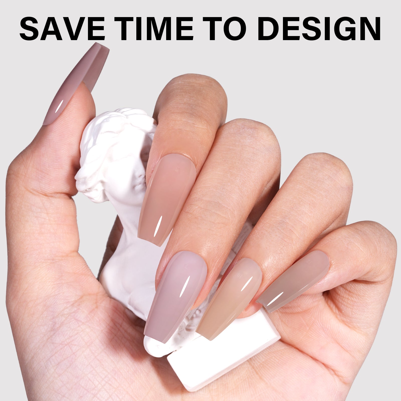 RealFit Nude Tone Mixed Color Press-On Nails 