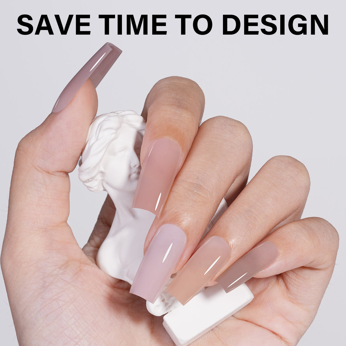 RealFit Nude Tone Mixed Color Press-On Nails 