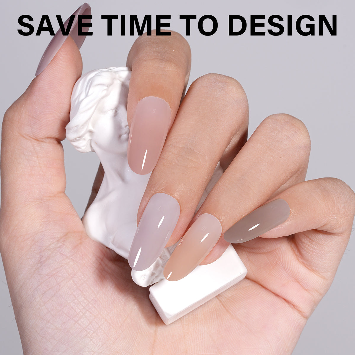RealFit Nude Tone Mixed Color Press-On Nails 