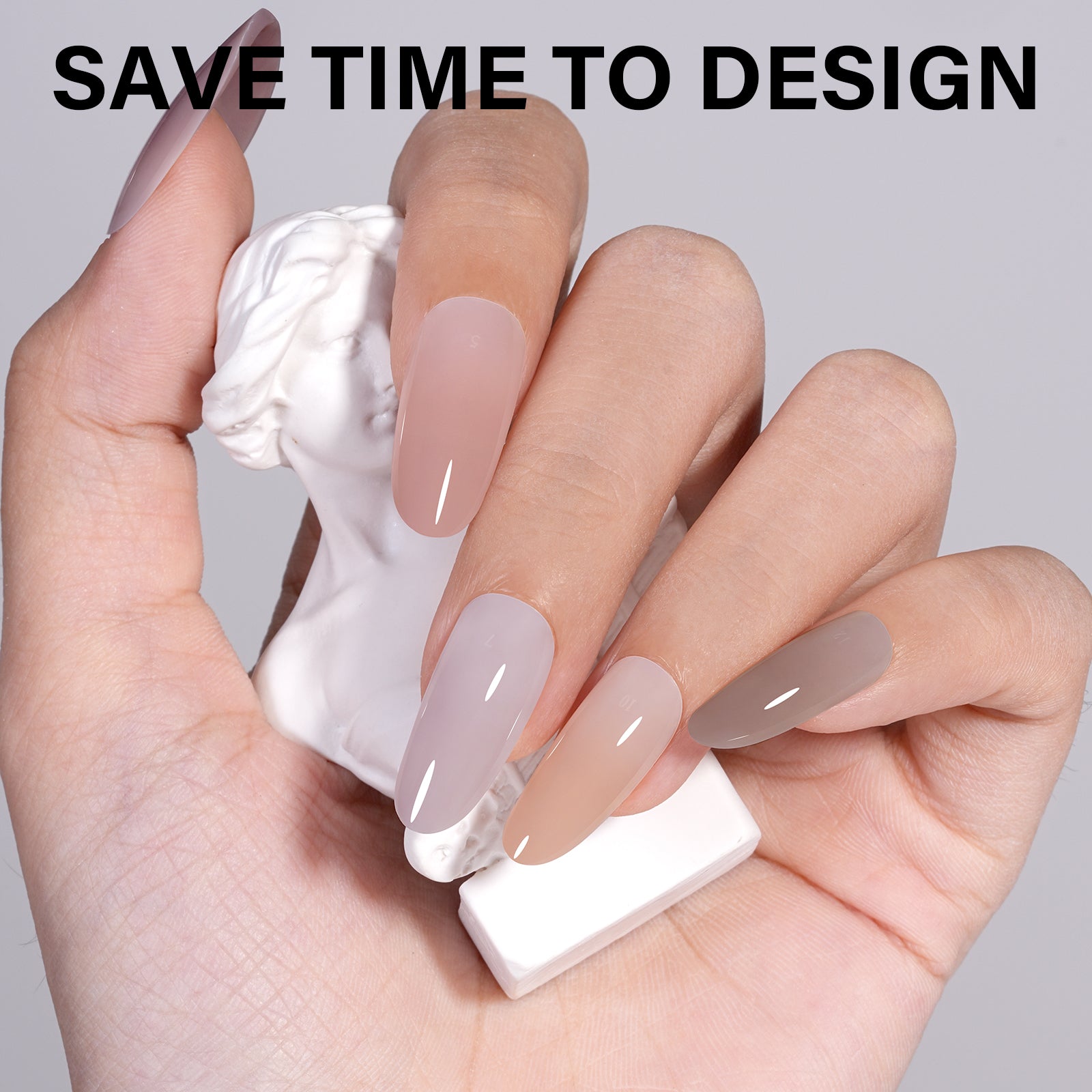 RealFit Nude Tone Mixed Color Press-On Nails 