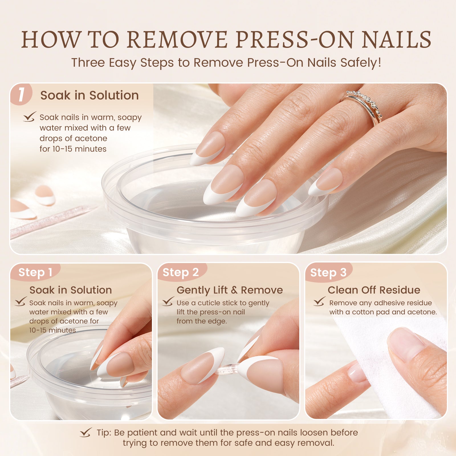 Nude Base French Tip Press On Nails 