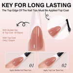 Long Coffin French Tip Press on Nails 