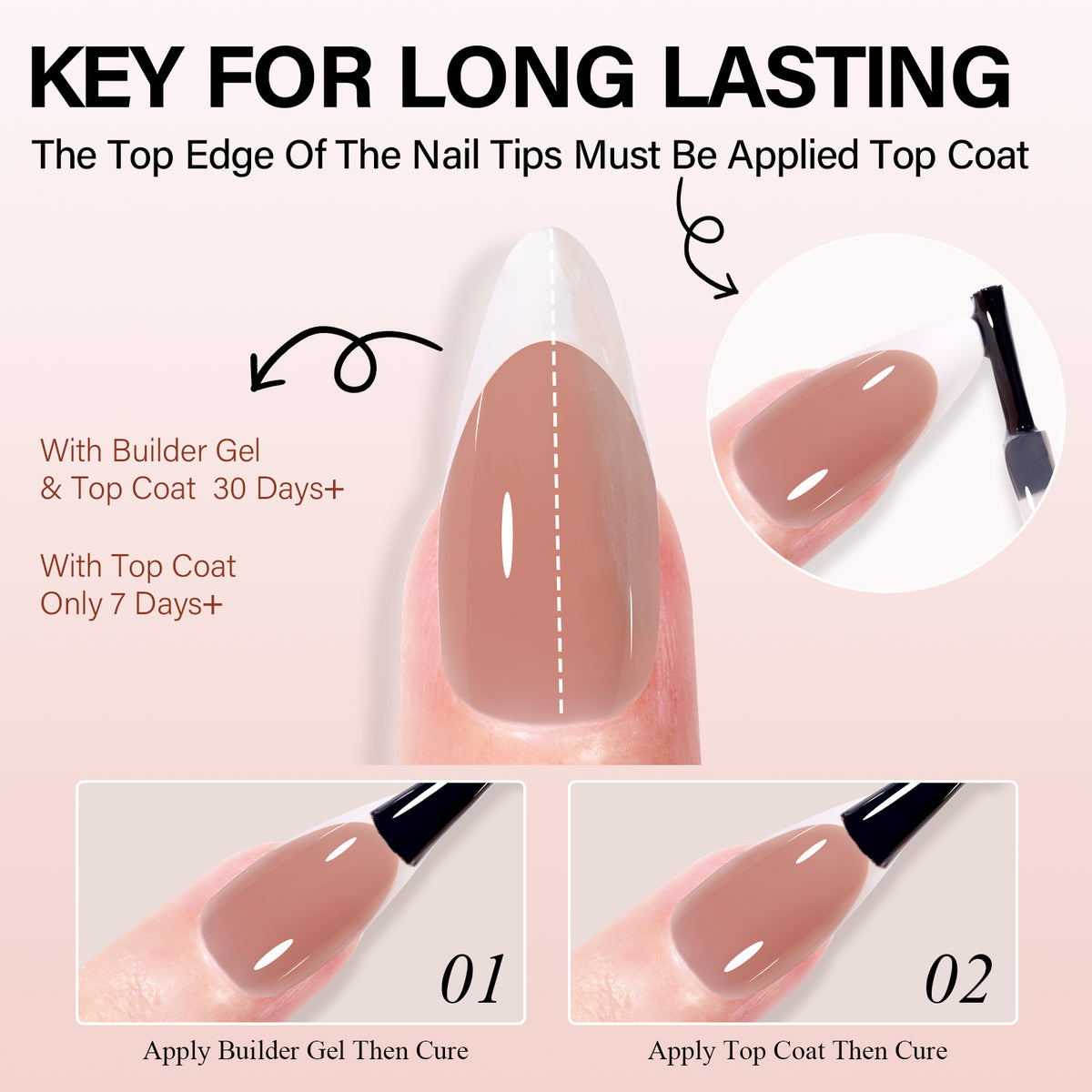 Almond French Tip Press on Nails 