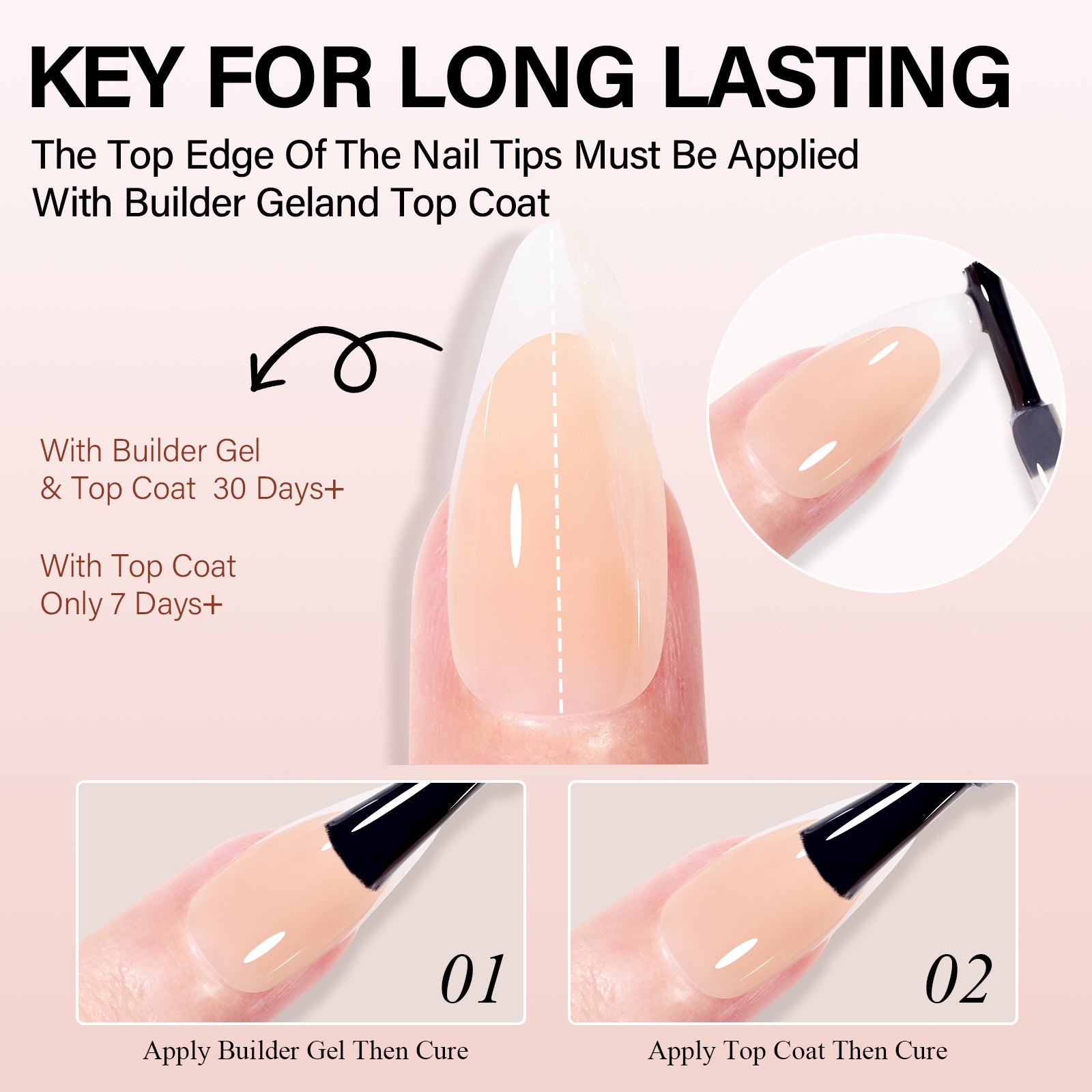 Almond French Tip Press on Nails 