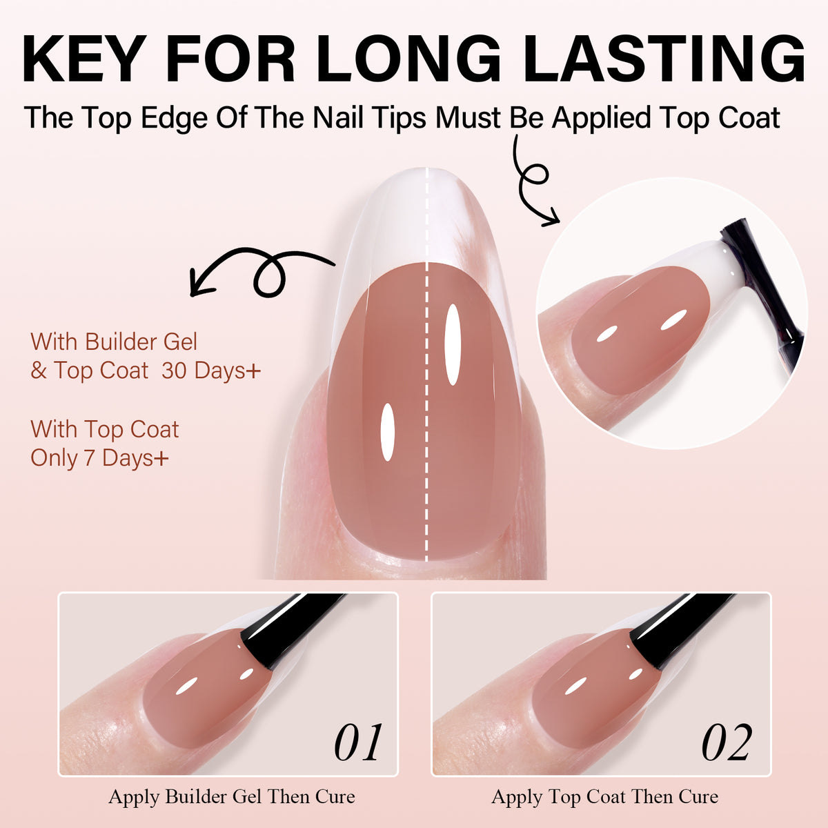 Short Oval French Tip Press on Nails 