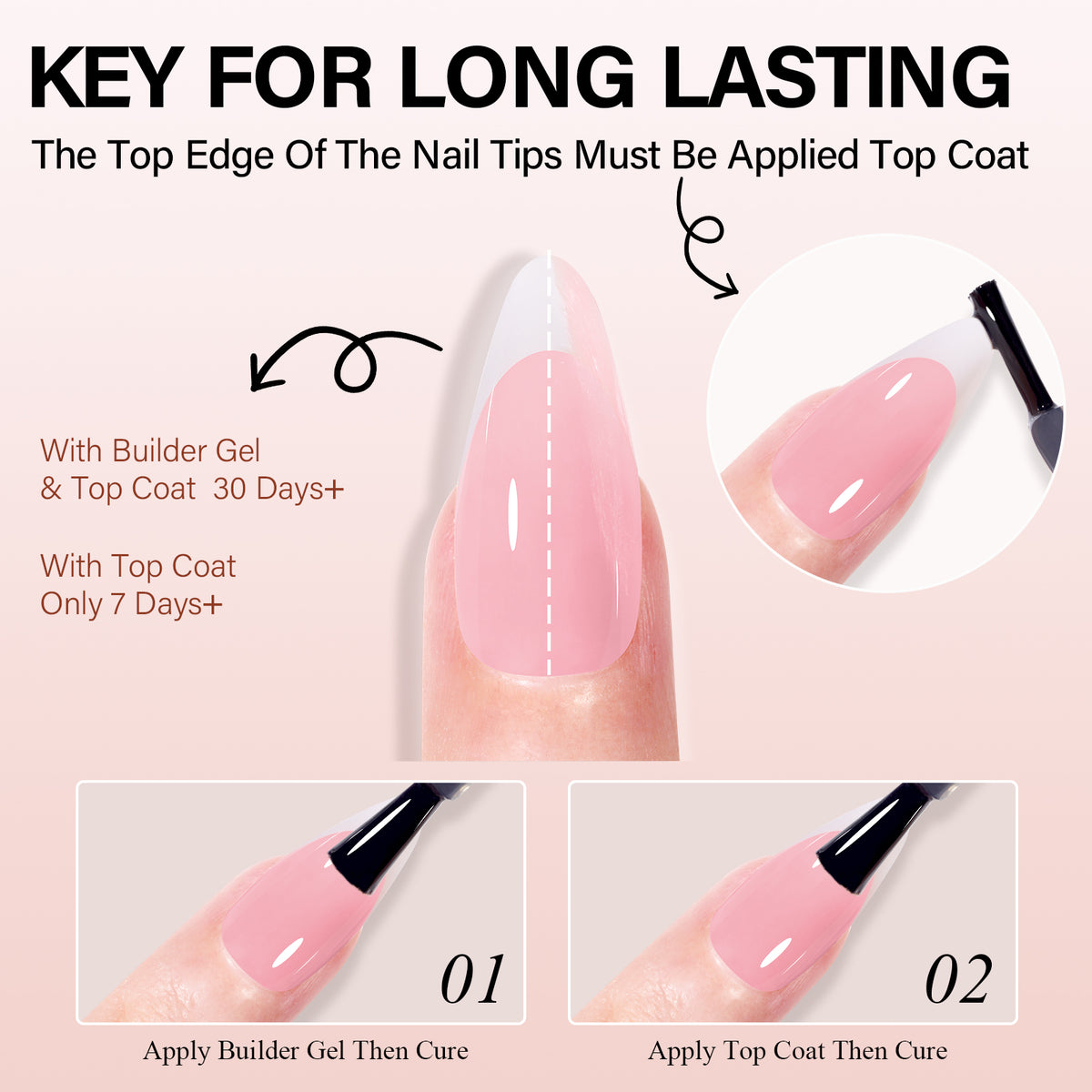 Almond French Tip Press on Nails 