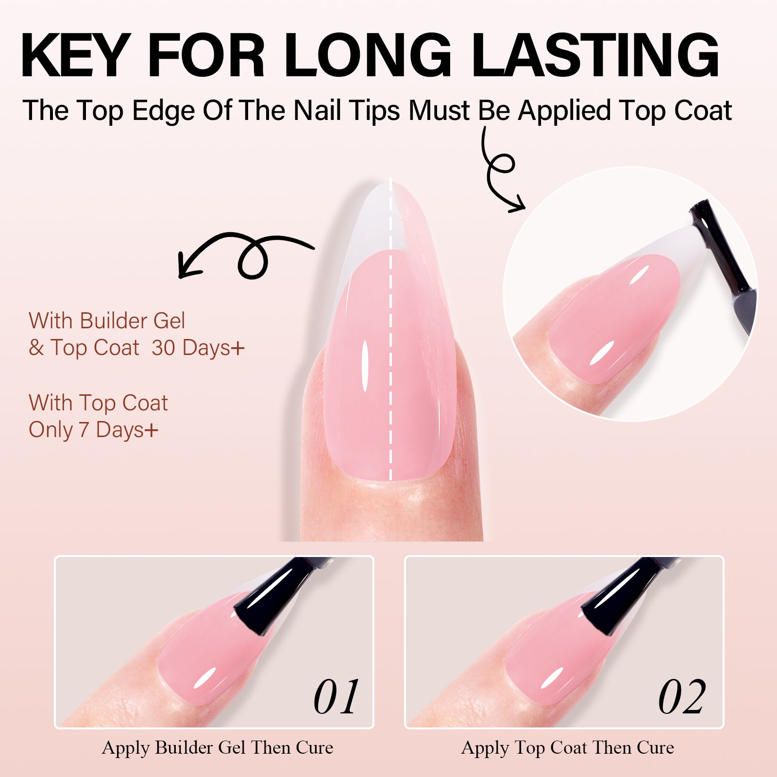 Almond French Tip Press on Nails 