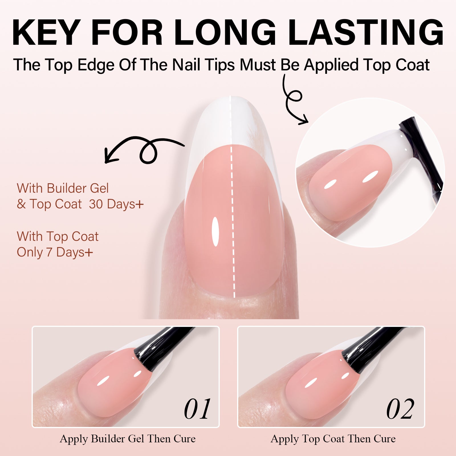 Short Oval French Tip Press on Nails 