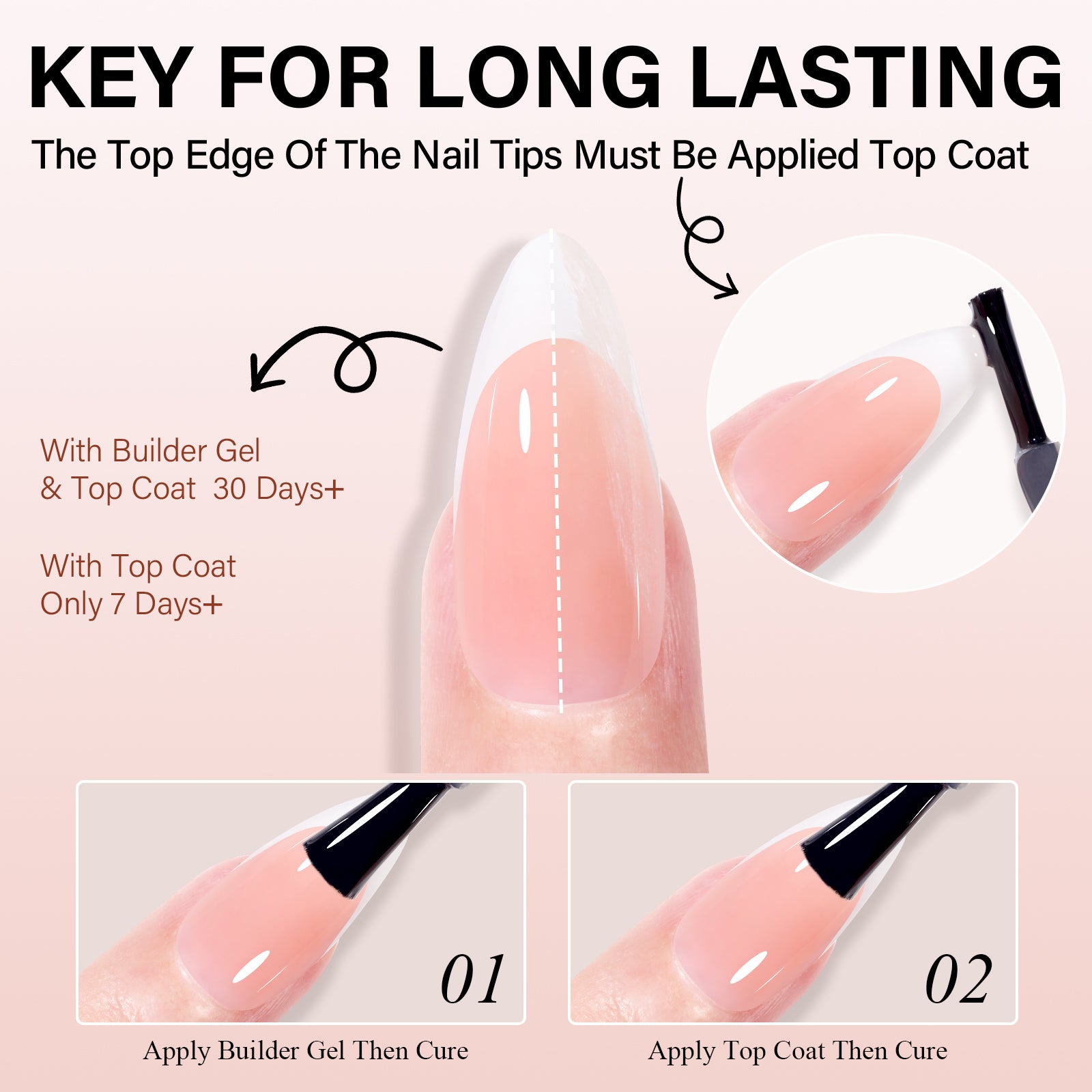 Almond French Tip Press on Nails 