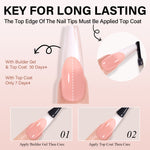 Long Coffin French Tip Press on Nails 